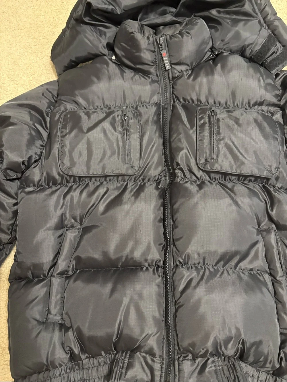 Men’s Black Puffer Jacket NOIZ sz XL